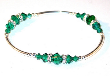 emerald green bracelet emerald bracelet emerald green crystal bracelet crystal rondelle swarovski austrian crystals sterling silver bracelet