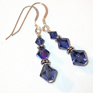 dark sapphire earrings dark sapphire blue swarovski crystals earrings bali