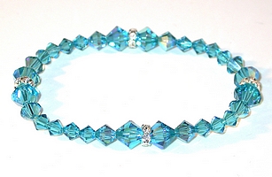 indicolite teal bracelet teal crystals indicolite bracelet teal bracelet indicolite swarovski crystals sterling silver stretch-on bracelet