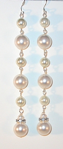 long dangling pearl earrings cream pearl earrings shoulder duster earrings super long earrings jewelry swarovski pearls