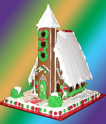 Chapel gingerbread house lighted gingerbread church with lights