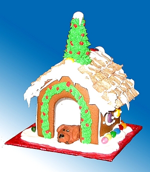 Gingerbread House puppy dog house christmas