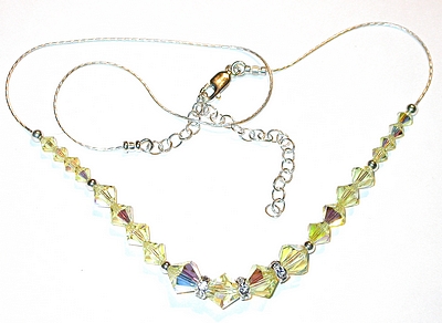 Jonquil yellow swarovski crystal wedding jewelry sterling silver necklace