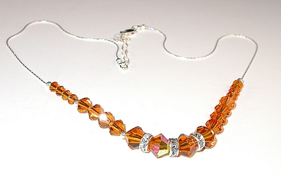 golden topaz november birthstone colors swarovski crystal wedding jewelry sterling silver necklace