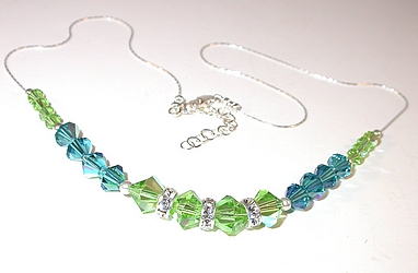 lteal & lime & teal necklace peridot green & indicolite teal green & teal necklace swarovski crystal wedding jewelry prom jewelry sterling silver necklace