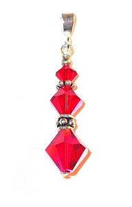 light siam red pendant light siam red swarovski crystals sterling silver pendant