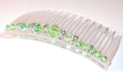 peridot hair comb peridot green hair comb bridal prom hair accessory hair accessories hair jewelry swarovski crystal hair comb