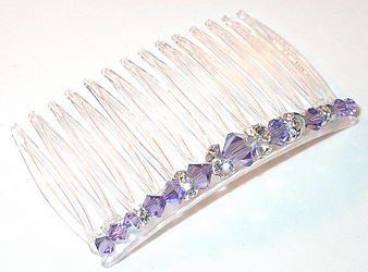 tanzanite hair comb tanzanite purple hair comb bridal prom hair accessory hair accessories hair jewelry swarovski crystal hair comb