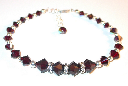 january birthstone garnet bracelet crystal bracelet garnet swarovski crystals sterling silver bracelet