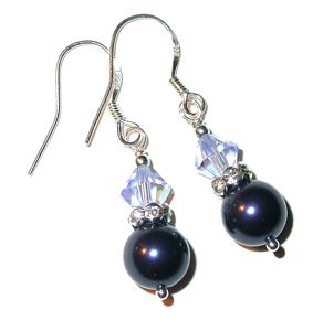 night blue pearl earrings dark blue pearls light sapphire blue & night blue earrings swarovski crystals