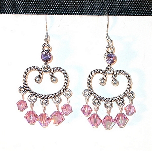 light amethyst earrings chandelier swarovski crystals, prom jewelry pageant jewelry wedding jewelry