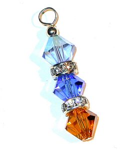 swarovski family birthstones sterling silver pendant 10K gold-filled