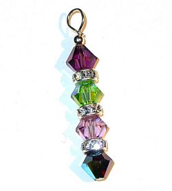 swarovski family birthstones sterling silver pendant 10K gold-filled