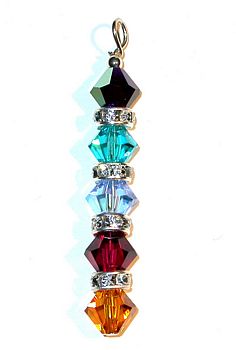 swarovski family birthstones sterling silver pendant 10K gold-filled