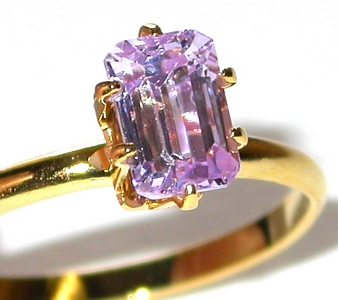 Emerald Cut Lavender Ice CZ SOLITAIRE RING  