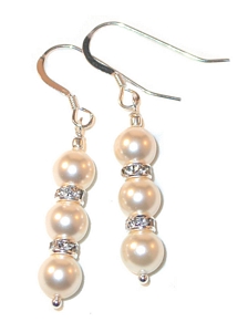 Candlelight pearls Creamrose Pearls Cream rose pearl earrings bridesmaid jewelry bridesmaid earrings cream ivory pearls bridal wedding jewelry sterling silver swarovski pearls