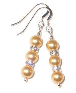 Gold pearl earrings bridesmaid jewelry bridesmaid earrings cream ivory pearls bridal wedding jewelry sterling silver swarovski pearls