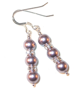 mauve earrings mauve pearl earrings bridesmaid jewelry bridesmaid earrings cream ivory pearls bridal wedding jewelry sterling silver