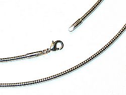 silver round omega, wire necklace slide collar 