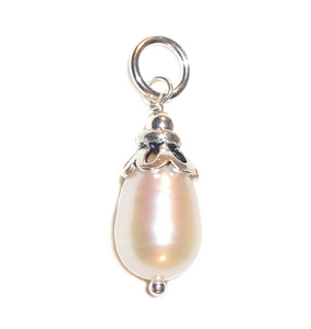 freshwater pearl genuine gemstone bali sterling silver charm