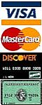 We accept MasterCard, Visa, American Expres and Discover